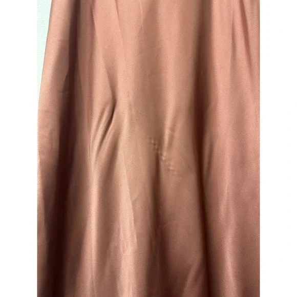 Revelry Sienna Satin Drop Shoulder‎ Side Slits Dress in Copper Size 24 - Picture 9 of 10